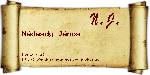 Nádasdy János névjegykártya