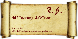 Nádasdy János névjegykártya