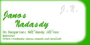 janos nadasdy business card